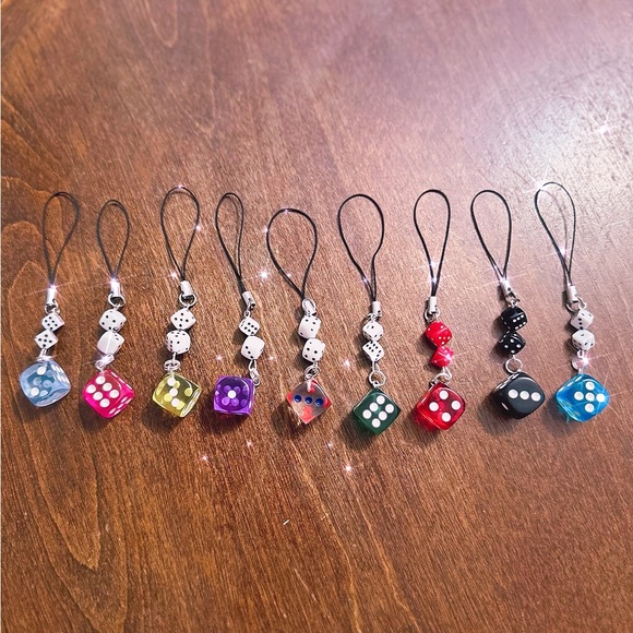 Unique Phone Charm,/ Dice Charm backpack / Dice Gift / Phone Charm Artisan - Picture 12 of 14